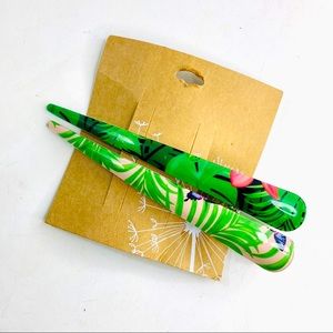 Tropical Hair Clips New Pink Black Pastels Brights